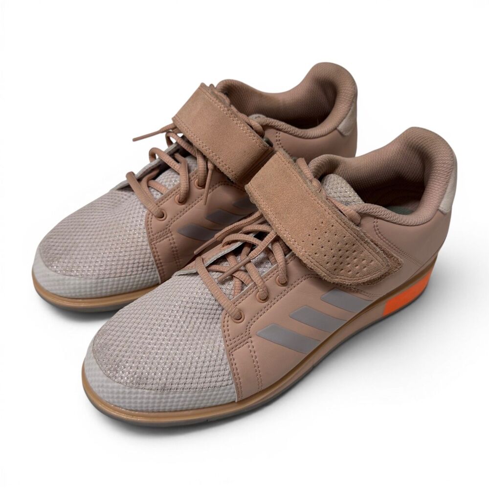 Adidas Powerlift Weightlifting Shoes Men's 8 Tan Strap Cross Training DA9882